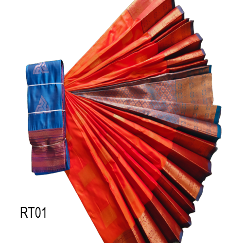 Elegant Soft Silk Saree with Rich Golden Zari Border & Pallu with Blouse