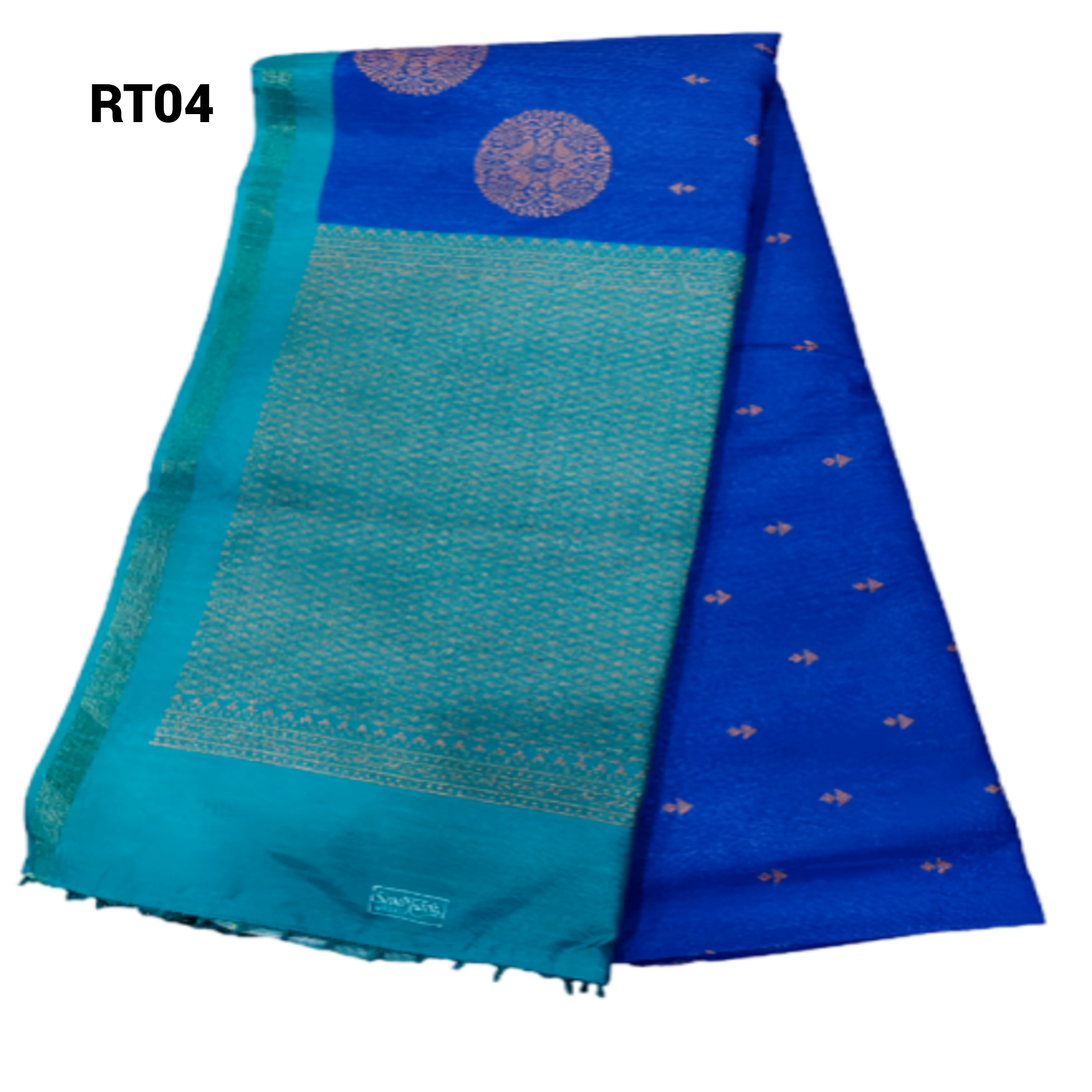 Elegant Cotton Saree with Golden Zari Work and Contrast Pallu