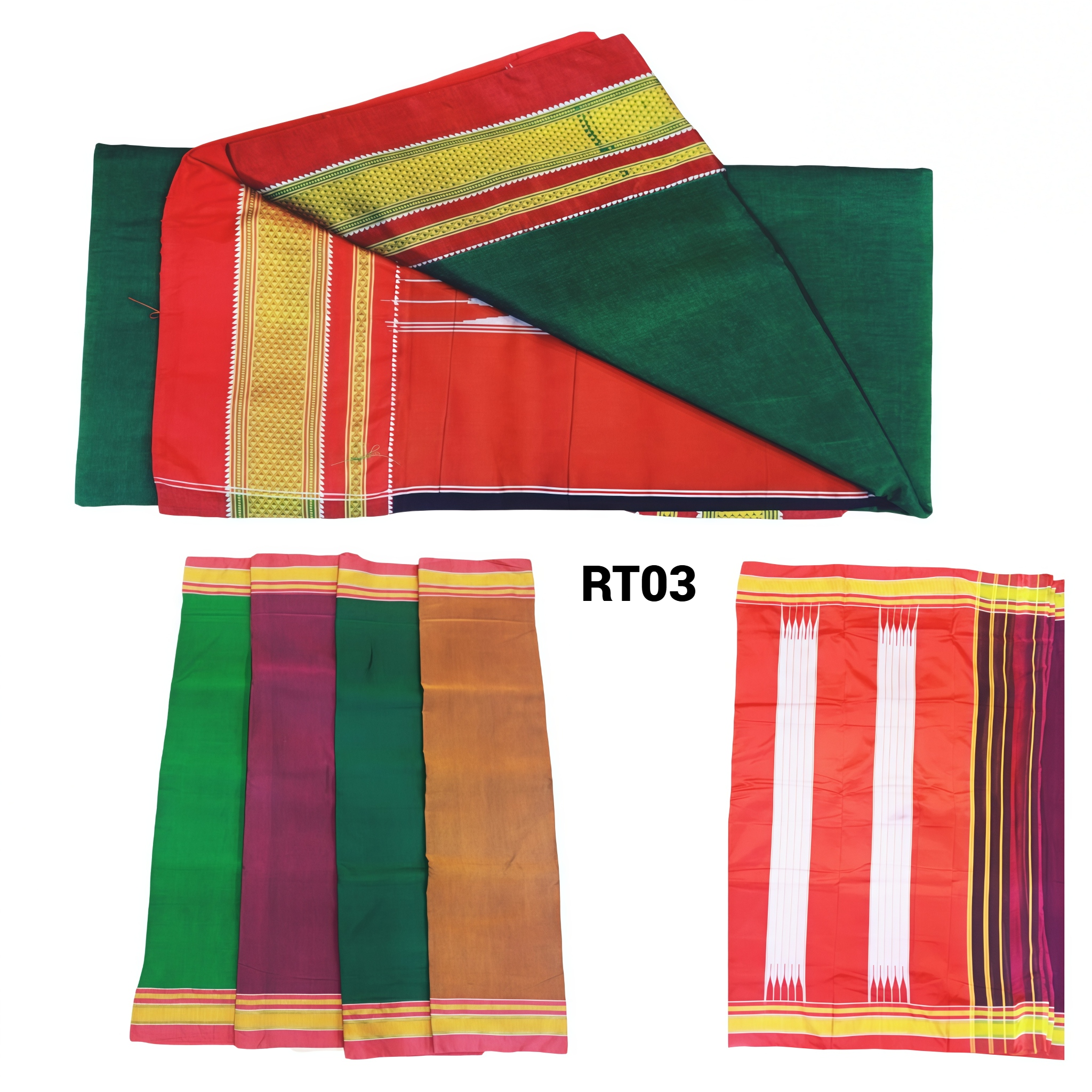 Chikki Paras Traditional South Indian Cotton Saree with Rich Contrast Border