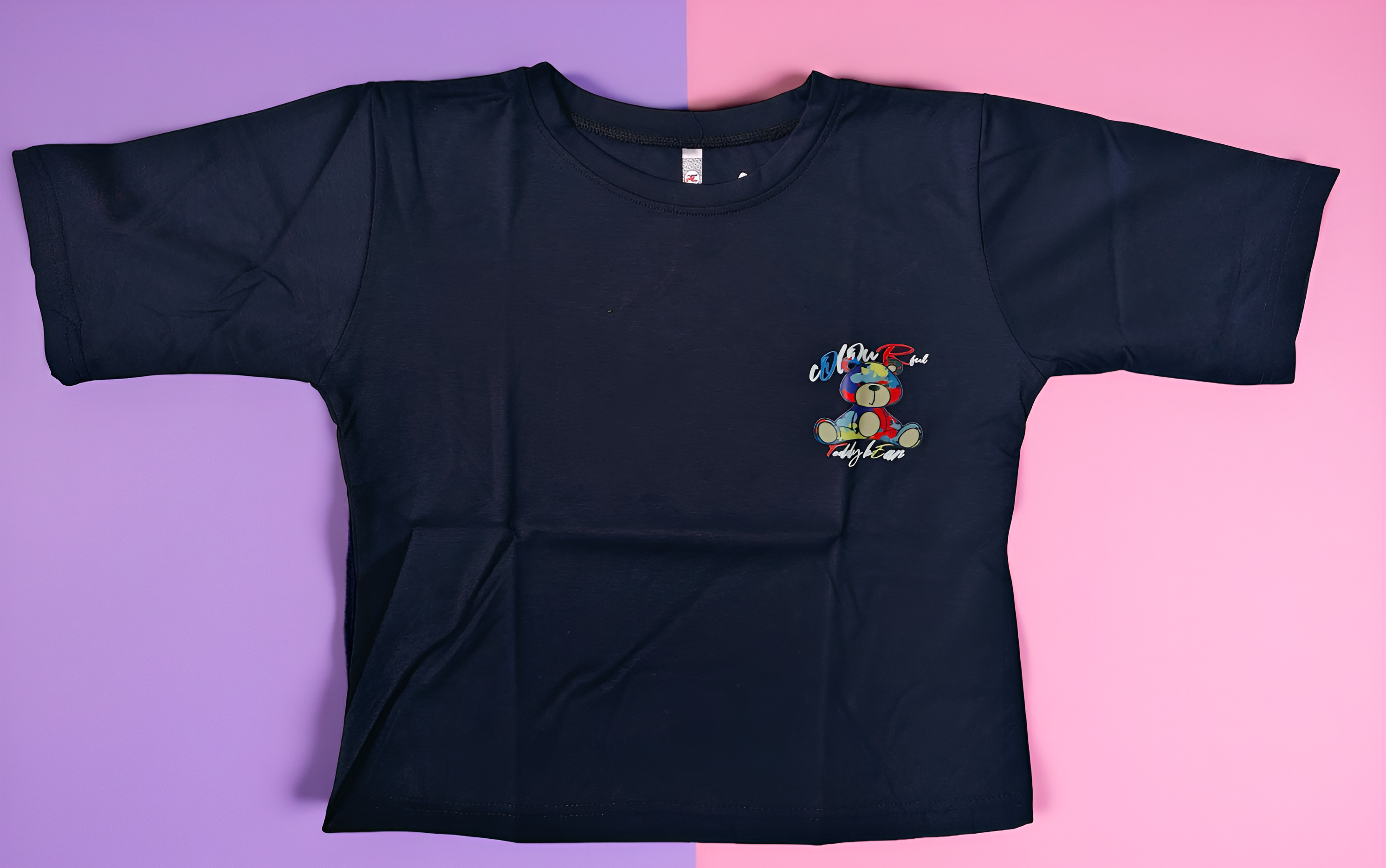 Cotton Printed Crop T-Shirt | Half Sleeve Casual Top with Cute Teddy Print For Womens