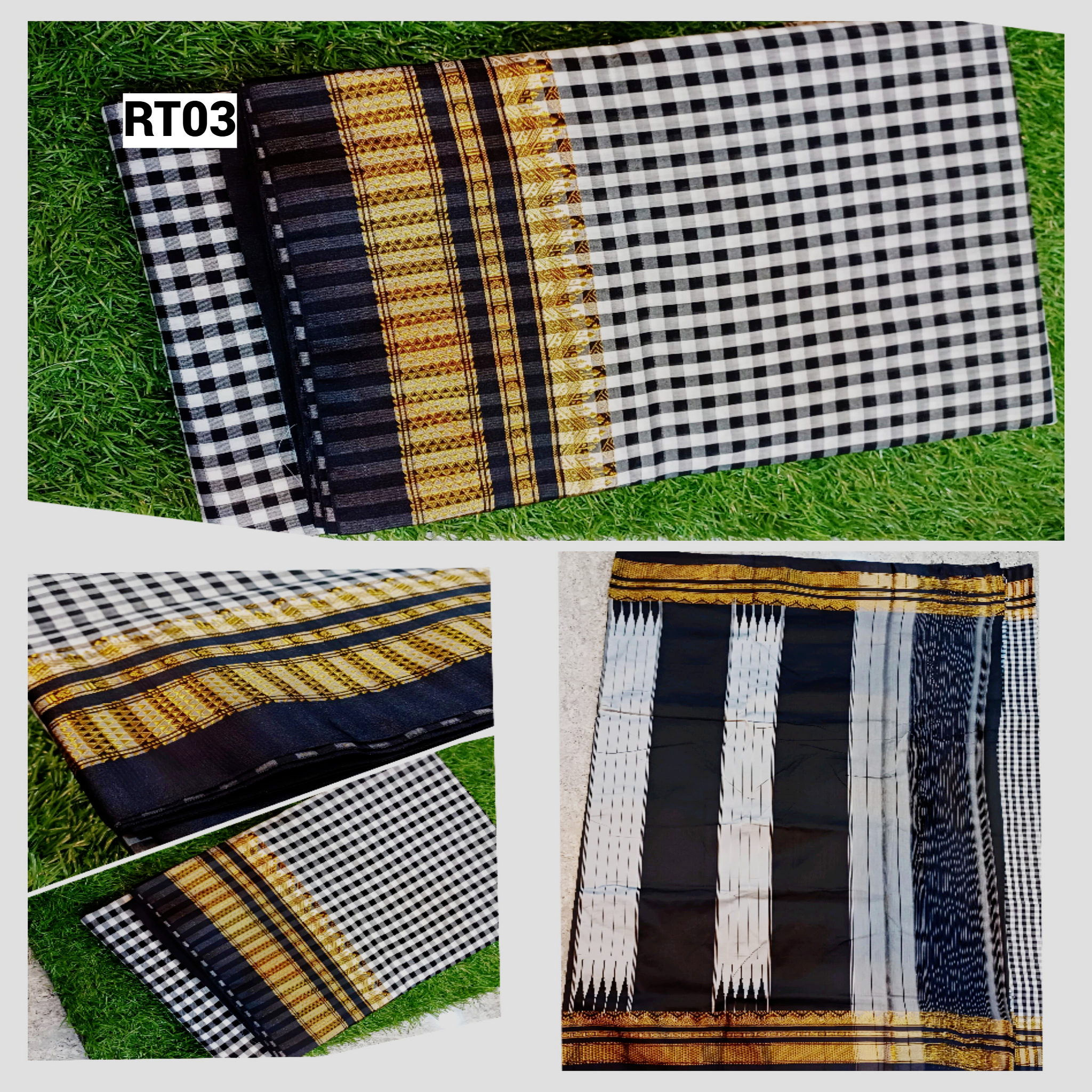 Checked Saree with Rich Zari Border