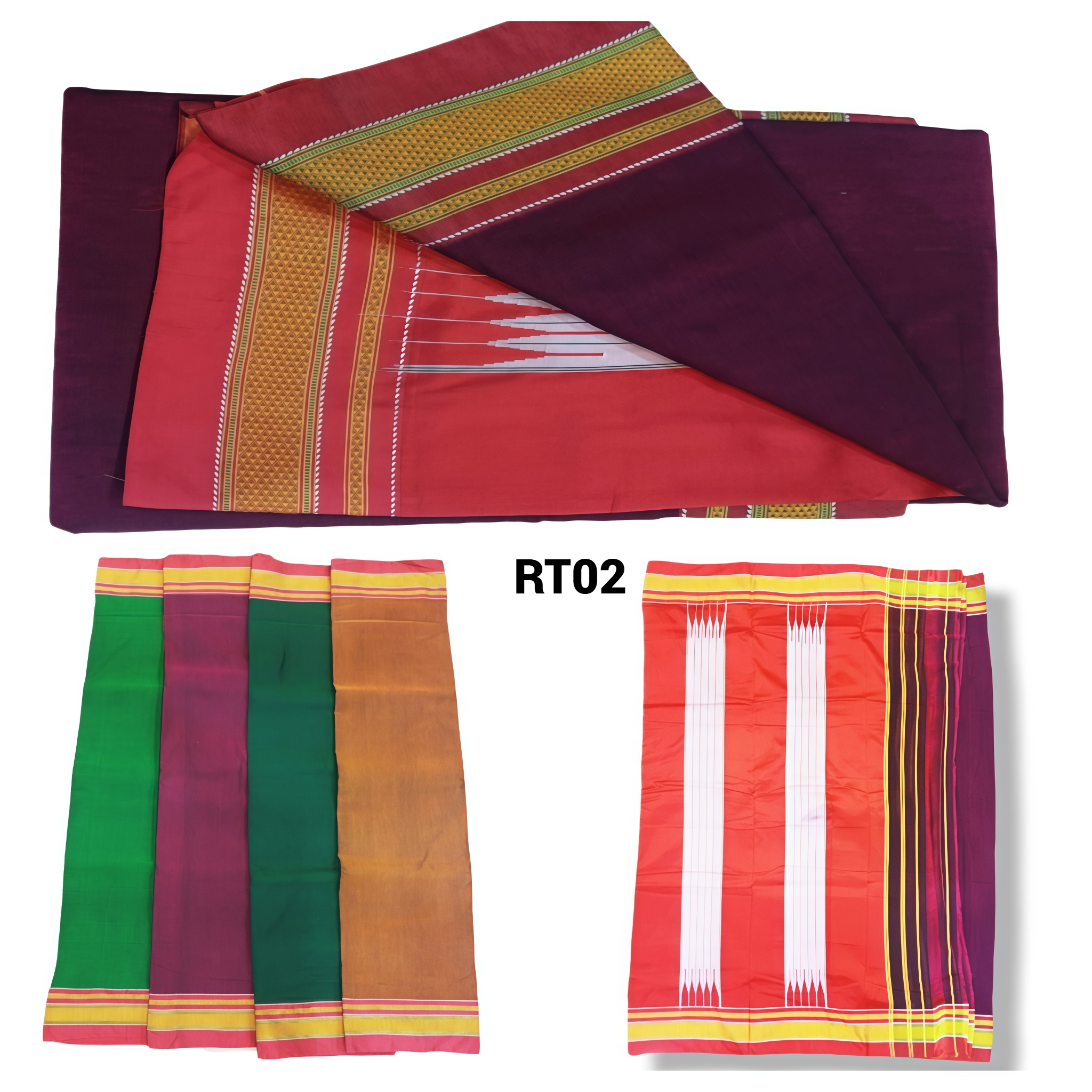 Chikki Paras Traditional South Indian Cotton Saree with Rich Contrast Border