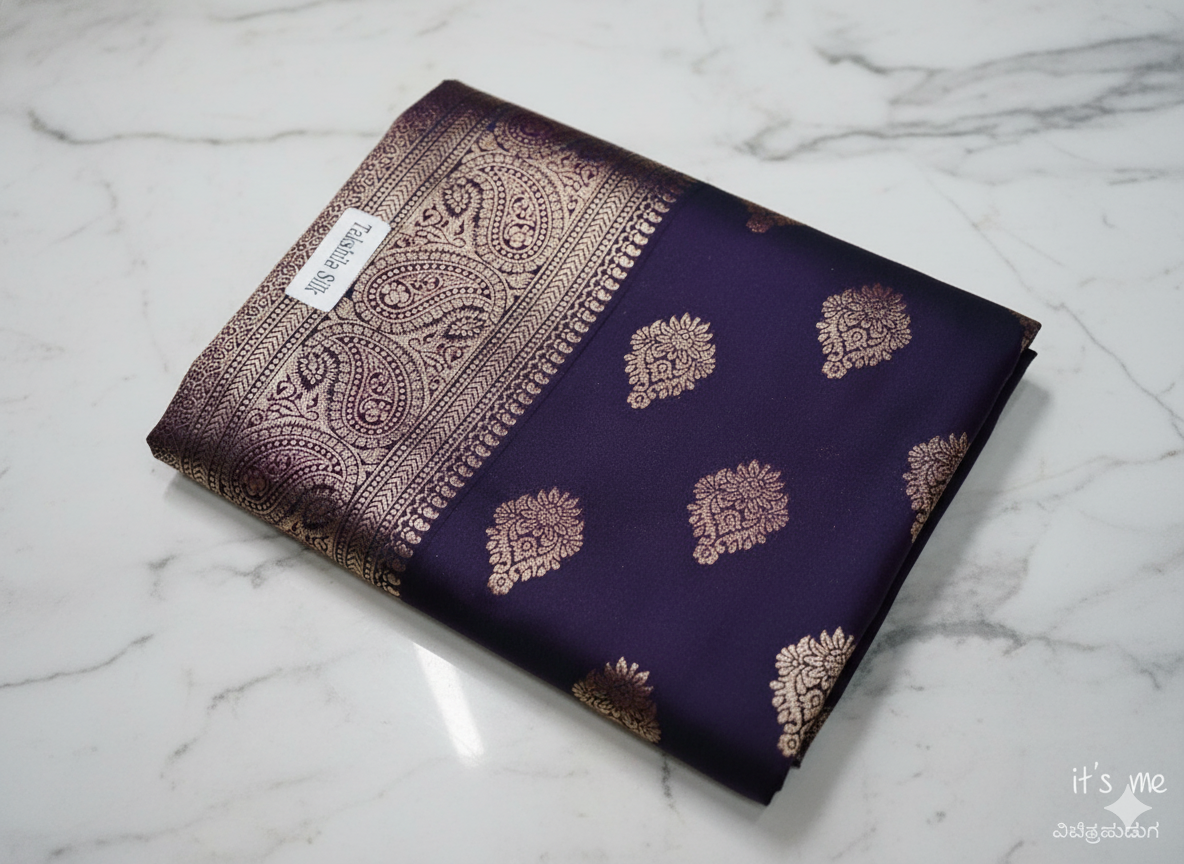 Banarasi Silk Saree with Golden Zari Border