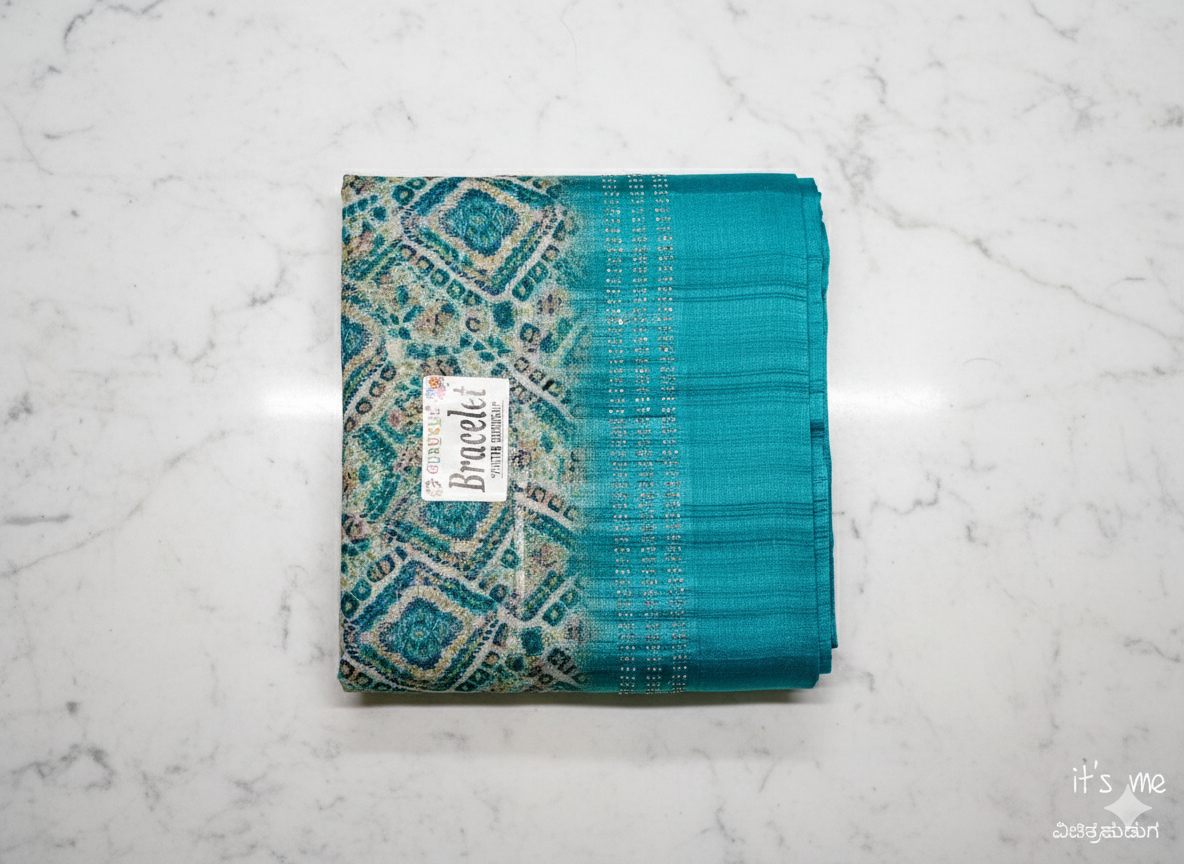 Elegant Green Printed Cotton Saree with Leaf Motif Design