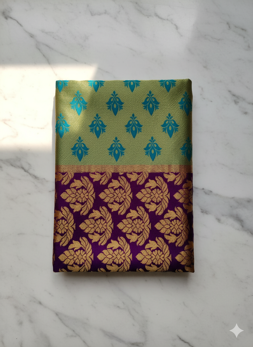 Semi Silk Saree With Zari Weaving