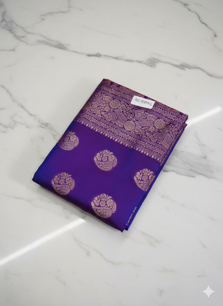 Banarasi Silk Saree with Golden Zari Border