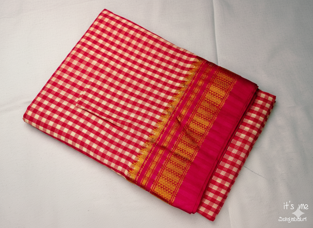 Checked Saree with Rich Zari Border
