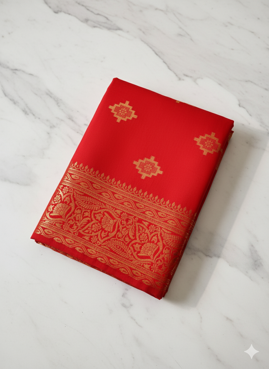 Semi Silk Saree With Zari Weaving