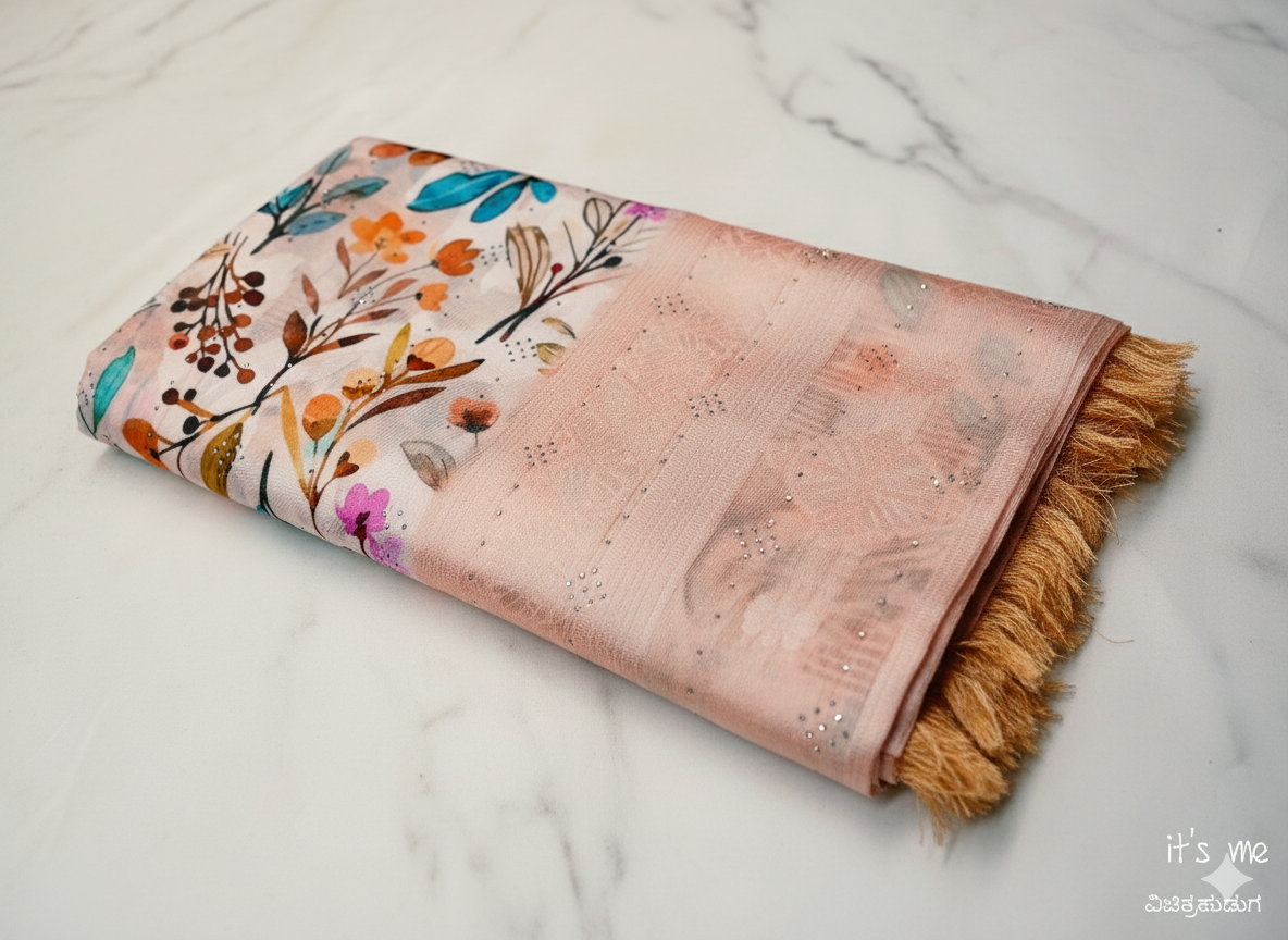 Georgette/Satin Blend Cotton Saree