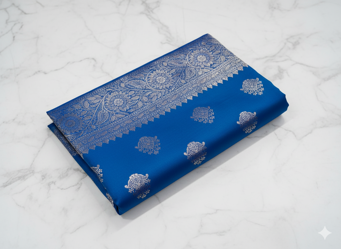 Banarasi Silk Saree with Golden Zari Border