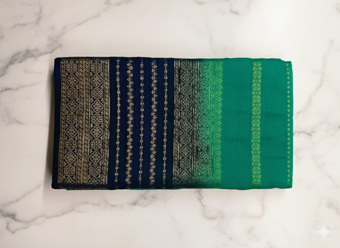 Elegant Dual-Tone Cotton Silk Saree Collection (2 Blouse Piece)