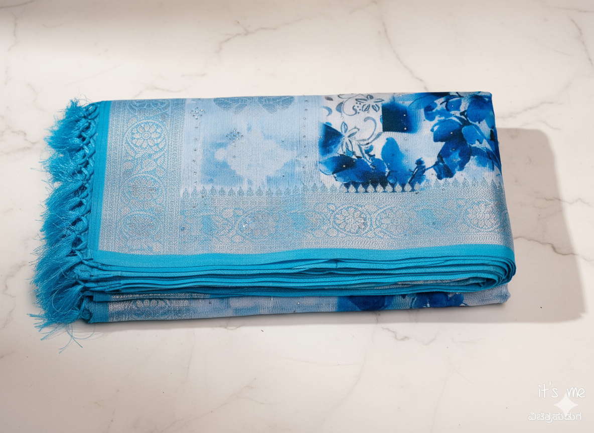 Georgette/Satin Blend Cotton Saree