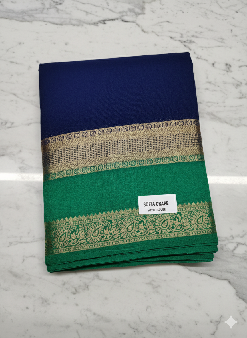 Soft Crepe Saree with Zari Border