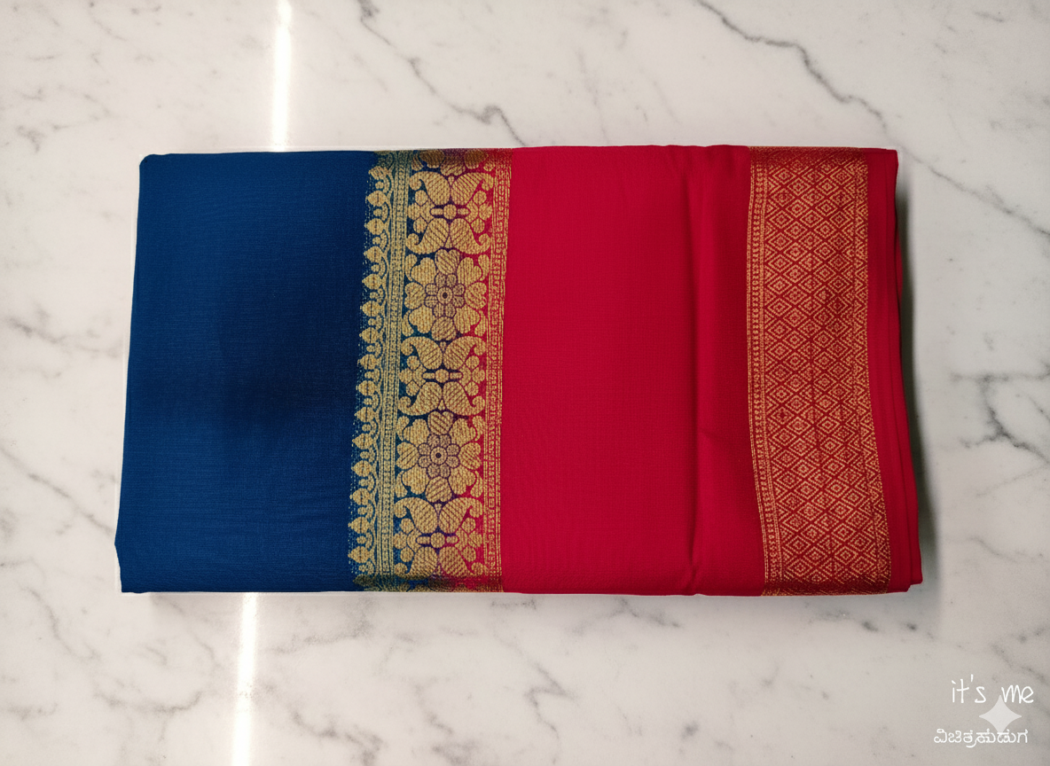 Elegant Dual-Tone Cotton Silk Saree Collection (2 Blouse Piece)