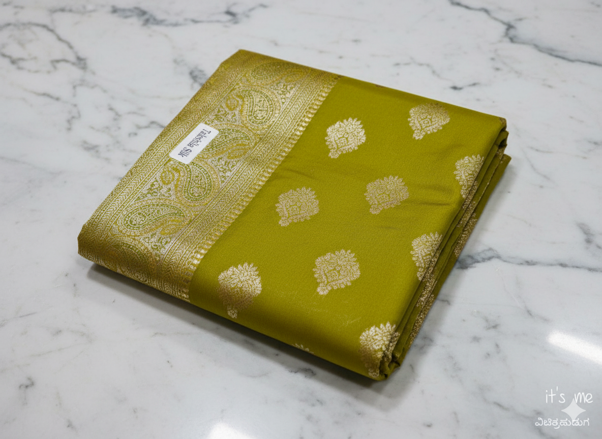 Banarasi Silk Saree with Golden Zari Border