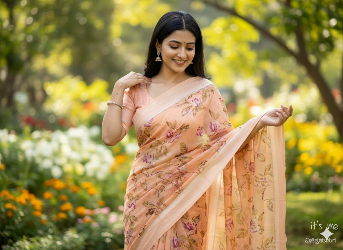 Padmavati Floral Printed Saree with Blouse