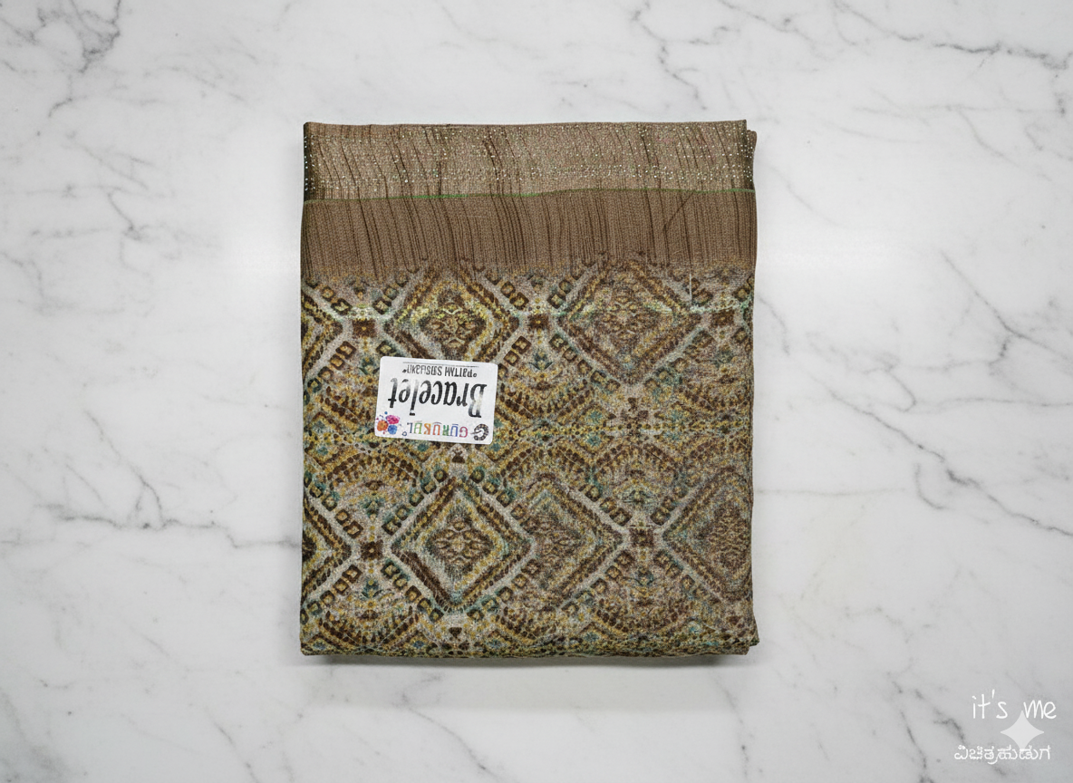 Elegant Green Printed Cotton Saree with Leaf Motif Design