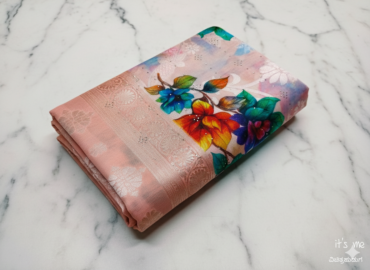 Georgette/Satin Blend Cotton Saree