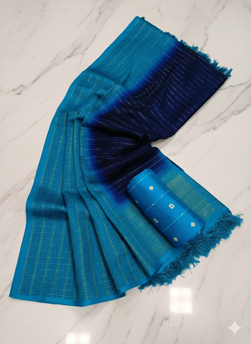 Elegant Lightweight Multi Colour Contrast Saree ✨