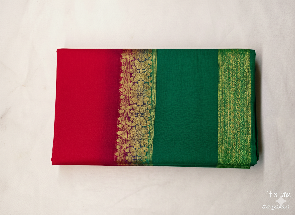 Elegant Dual-Tone Cotton Silk Saree Collection (2 Blouse Piece)