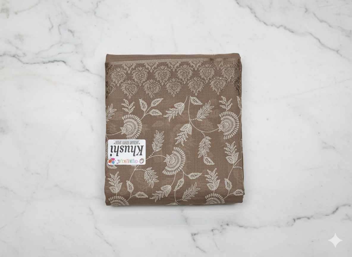 Elegant Green Printed Cotton Saree with Leaf Motif Design