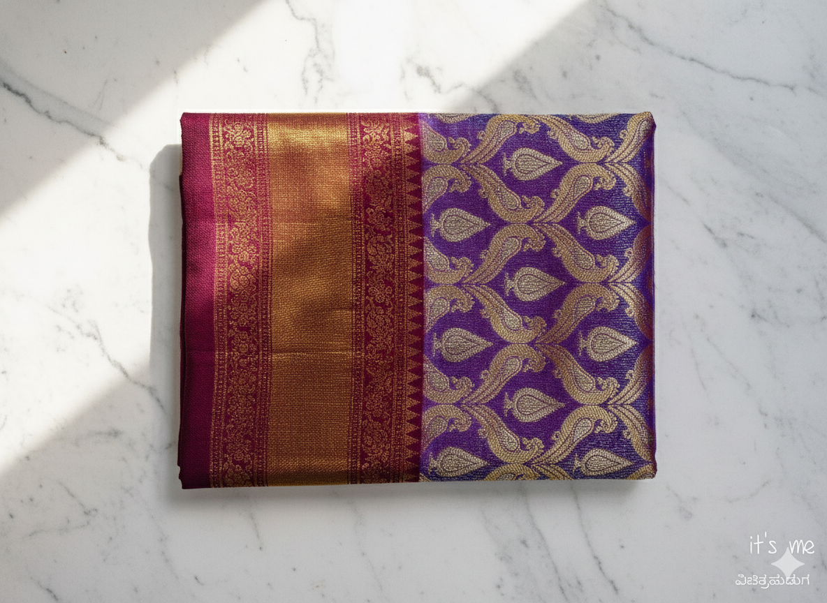 PURE PATTU (Tissue) Silk Saree with Golden Zari Border