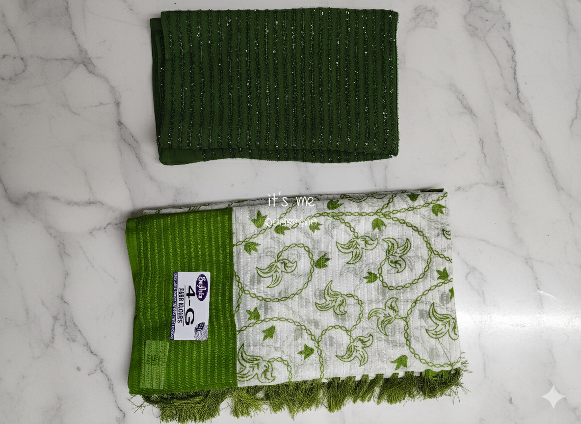 Elegant georgette Floral Weave Saree with Matching Blouse