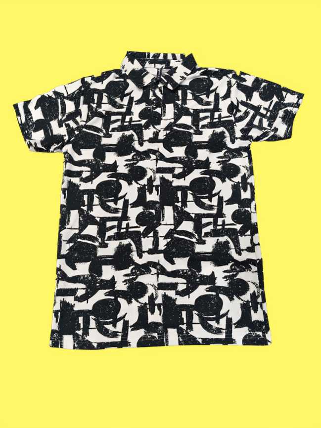 Men’s Multicolour Abstract Printed Polo T-Shirt – Casual Wear