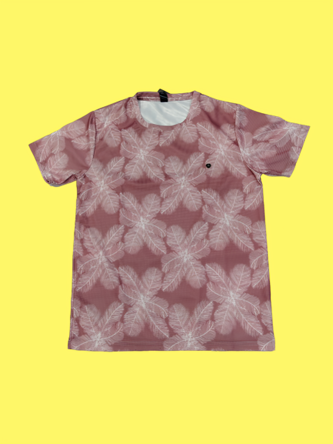 Men’s Casual Grey Floral Printed T-Shirt – Round Neck, Half Sleeves