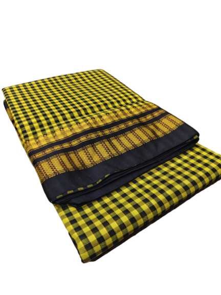 Checked Saree with Rich Zari Border