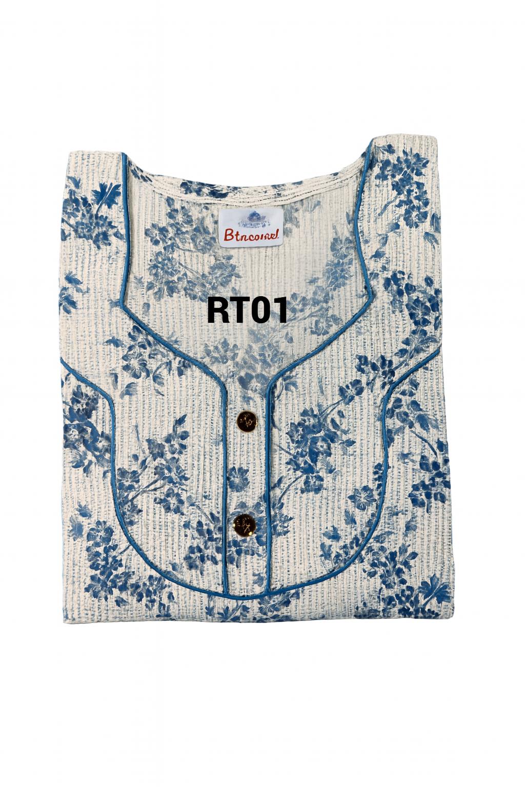 SPUN Cotton Blend  Floral Print Nighty, Free Size, Multi Colour for Womens