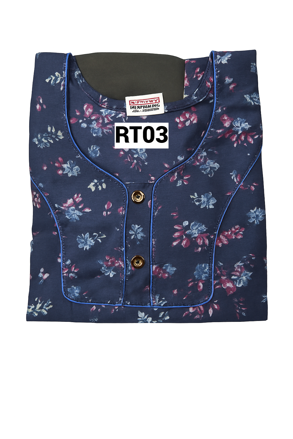 SPUN Cotton Blend  Floral Print Nighty, Free Size, Multi Colour for Womens