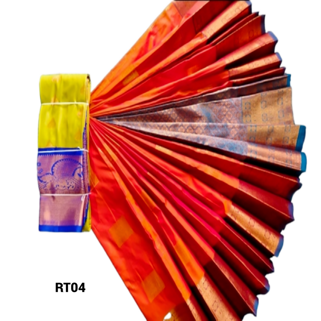 Elegant Soft Silk Saree with Rich Golden Zari Border & Pallu with Blouse