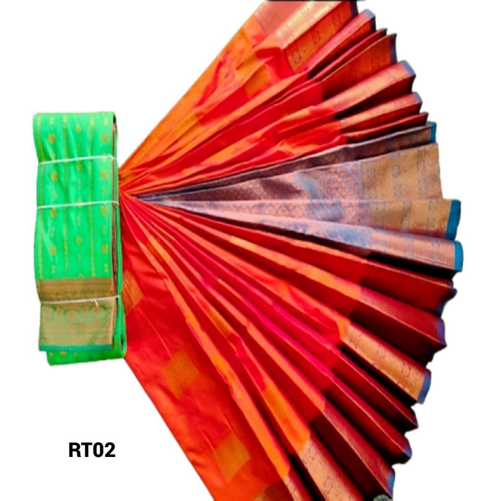 Elegant Soft Silk Saree with Rich Golden Zari Border & Pallu with Blouse