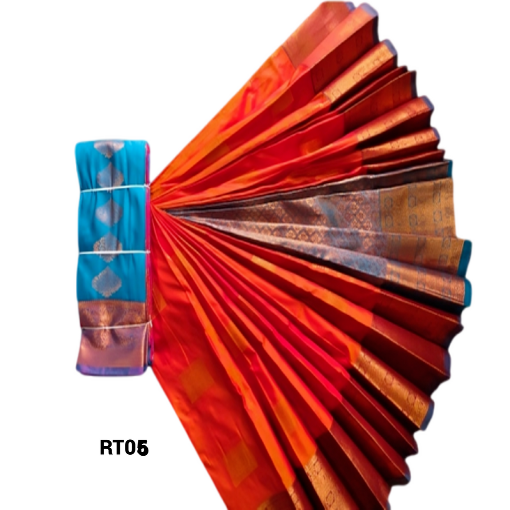 Elegant Soft Silk Saree with Rich Golden Zari Border & Pallu with Blouse