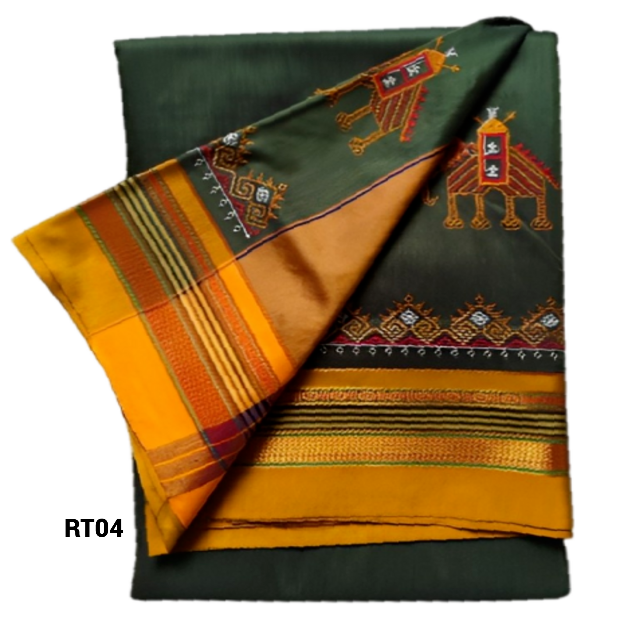 Kasuti Work ilkal Sarees with Running blouse piece for Womens