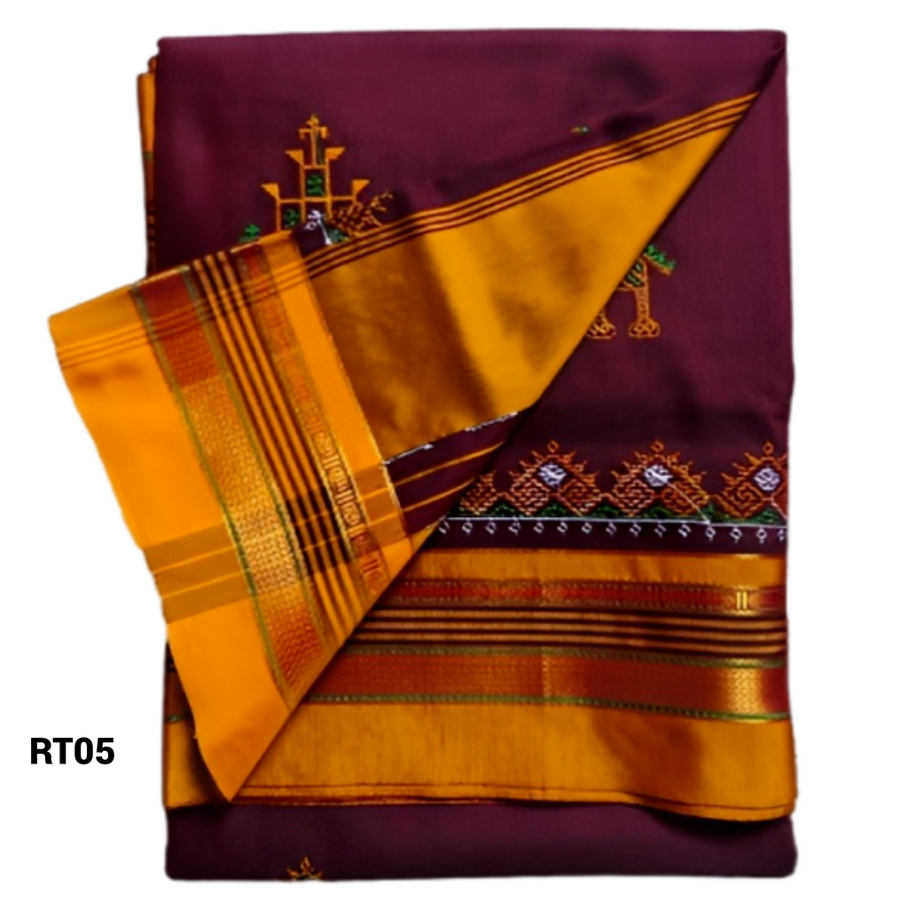 Kasuti Work ilkal Sarees with Running blouse piece for Womens