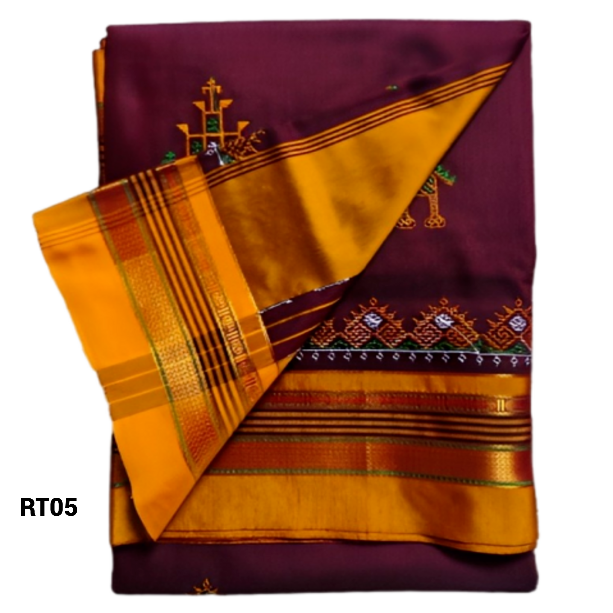 Kasuti Work ilkal Sarees with Running blouse piece for Womens