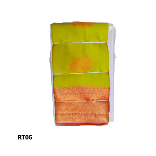 Elegant Soft Silk Saree with Rich Golden Zari Border & Pallu with Blouse