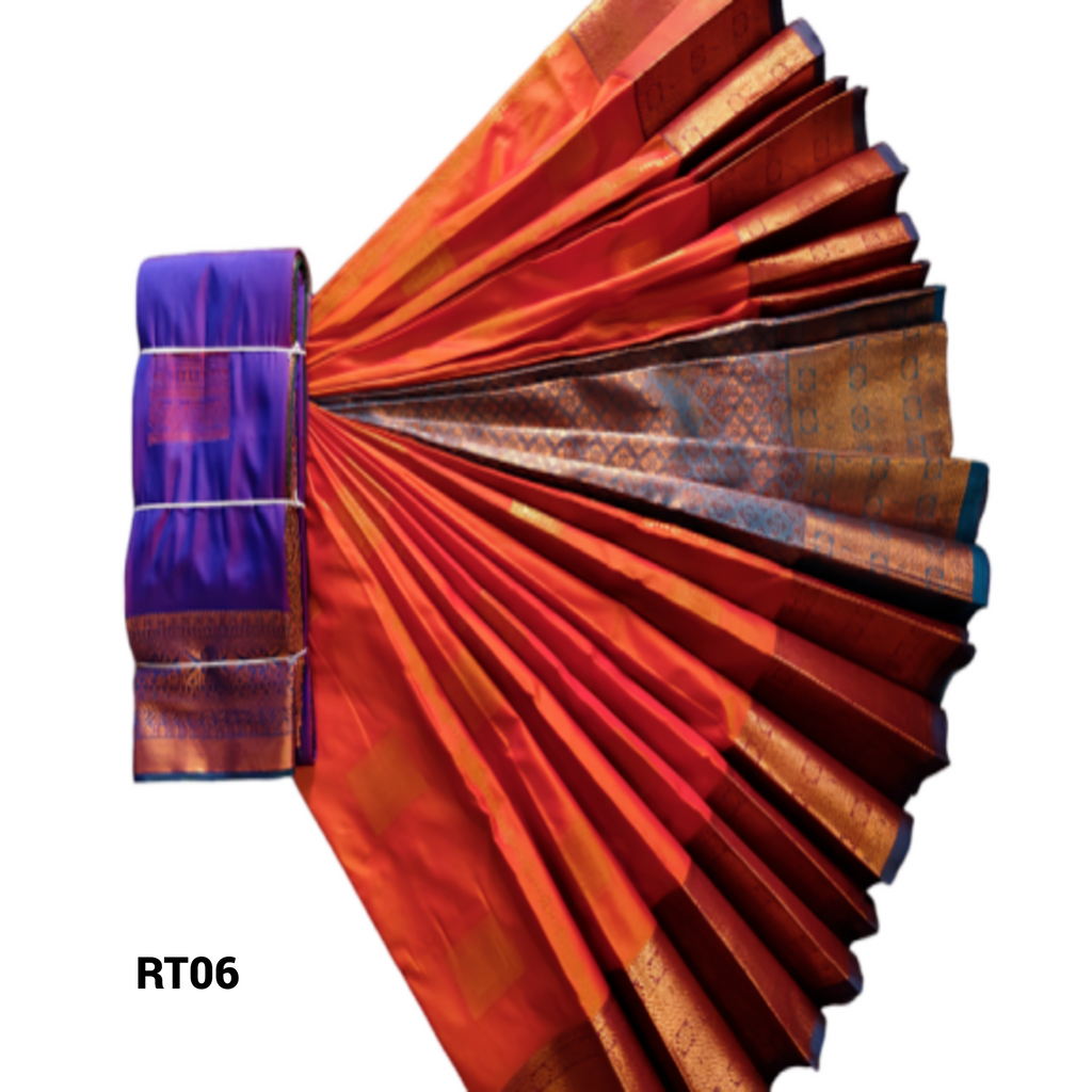 Elegant Soft Silk Saree with Rich Golden Zari Border & Pallu with Blouse