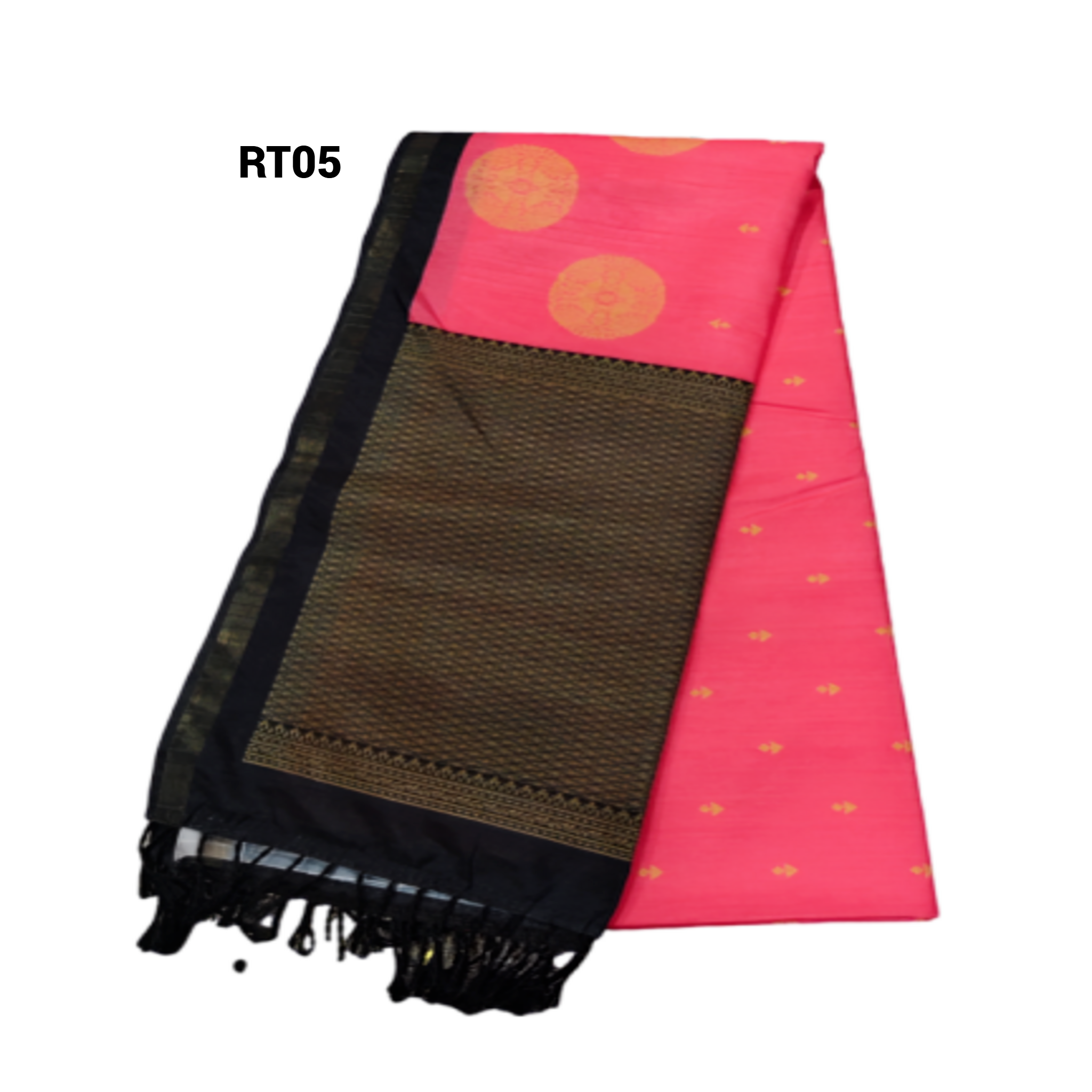 Elegant Cotton Saree with Golden Zari Work and Contrast Pallu