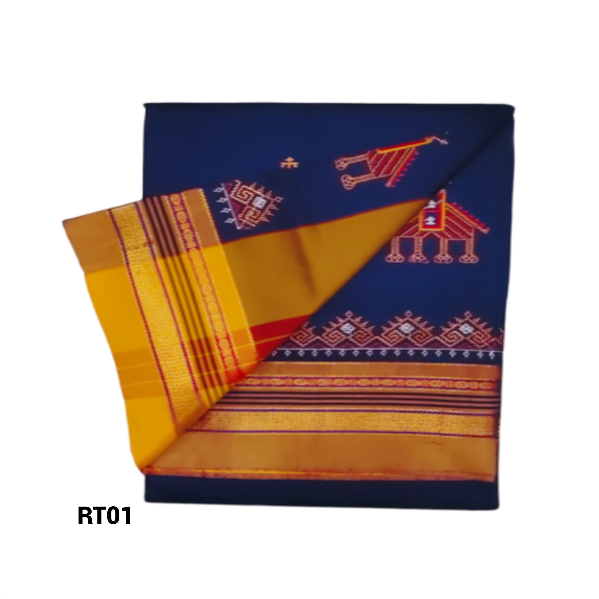 Kasuti Work ilkal Sarees with Running blouse piece for Womens