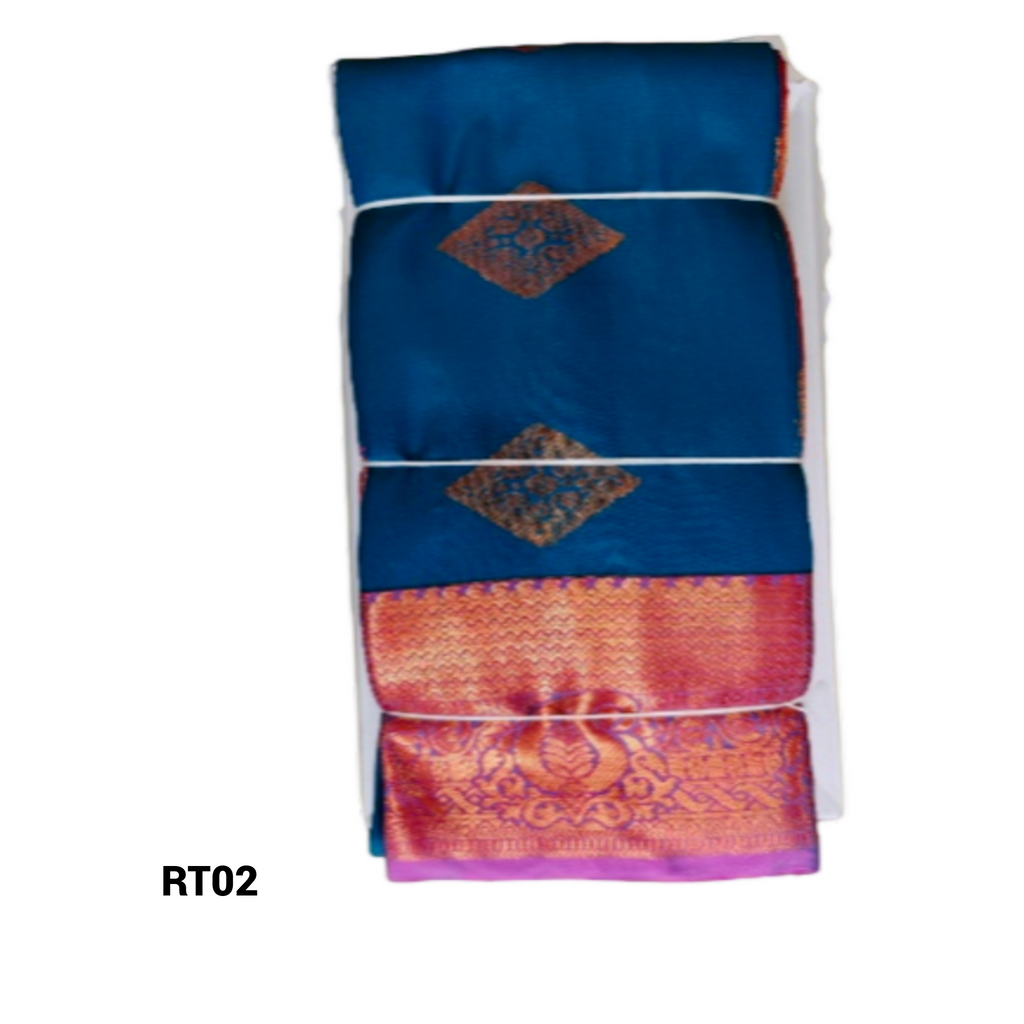 Elegant Soft Silk Saree with Rich Golden Zari Border & Pallu with Blouse