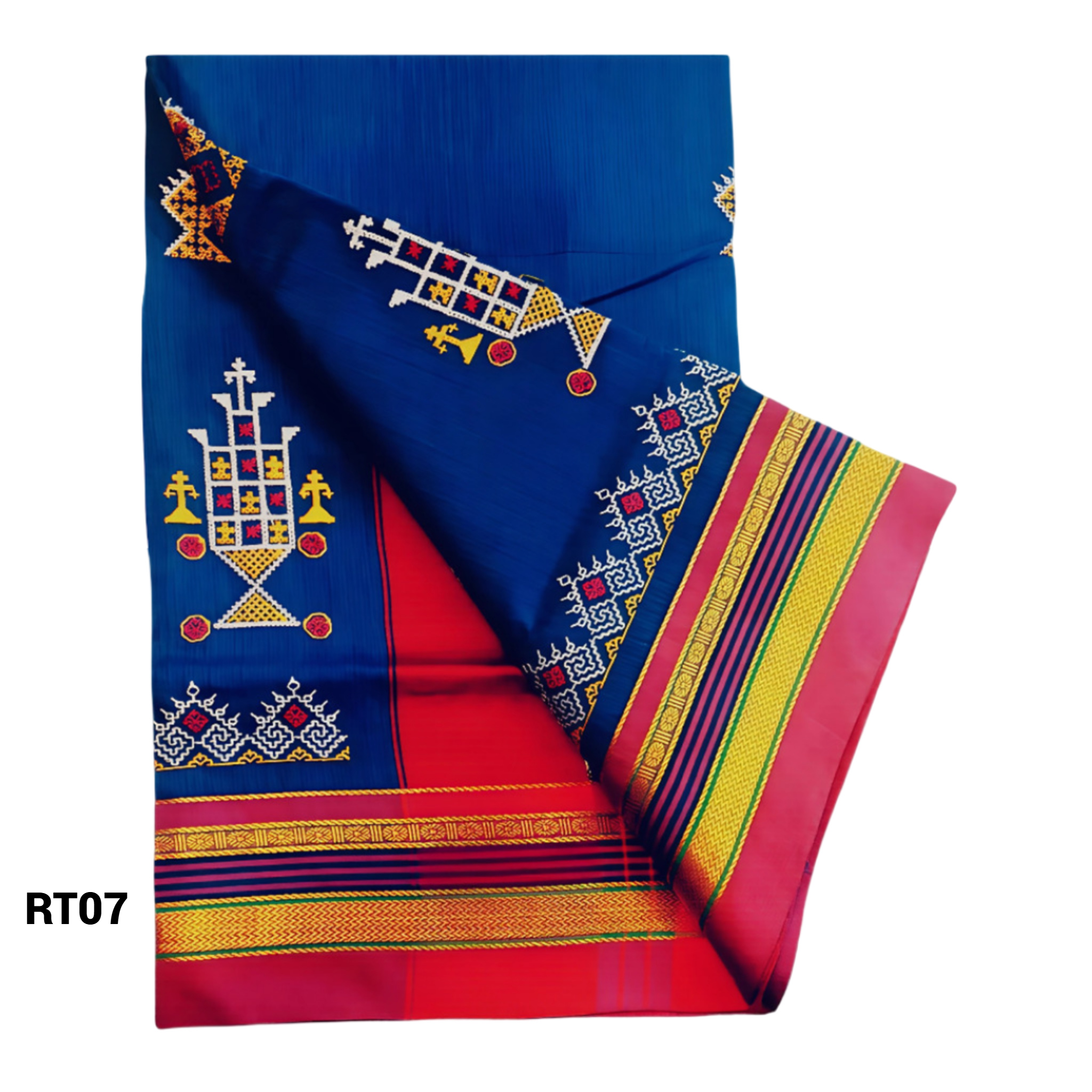 Kasuti Work ilkal Sarees with Running blouse piece for Womens