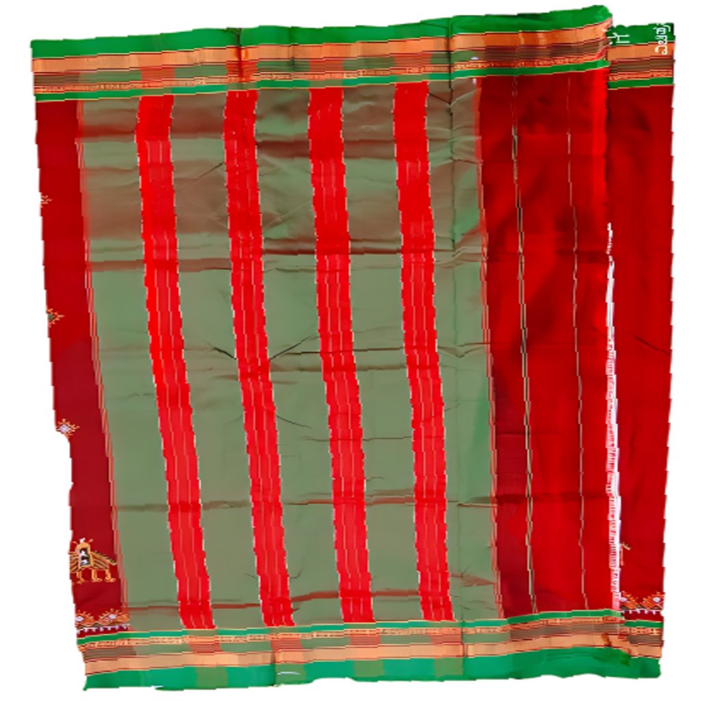 Kasuti Work ilkal Sarees with Running blouse piece for Womens