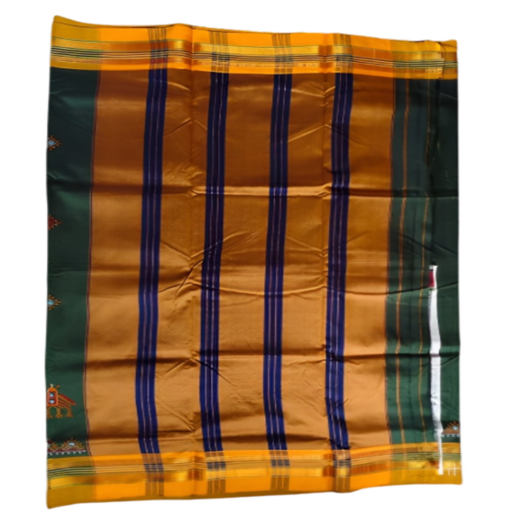 Kasuti Work ilkal Sarees with Running blouse piece for Womens
