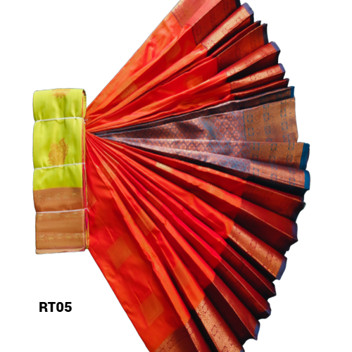 Elegant Soft Silk Saree with Rich Golden Zari Border & Pallu with Blouse