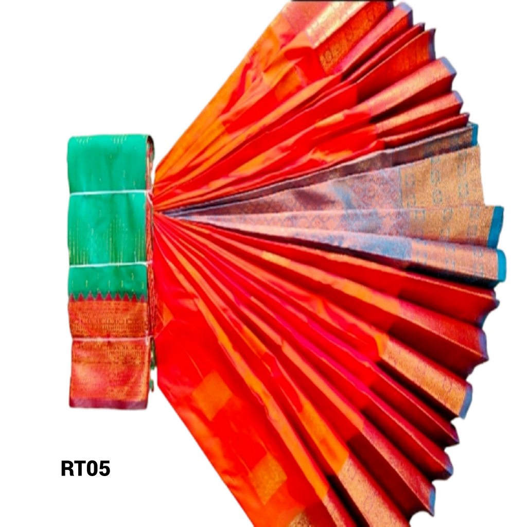 Elegant Soft Silk Saree with Rich Golden Zari Border & Pallu with Blouse