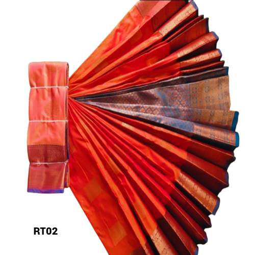 Elegant Soft Silk Saree with Rich Golden Zari Border & Pallu with Blouse