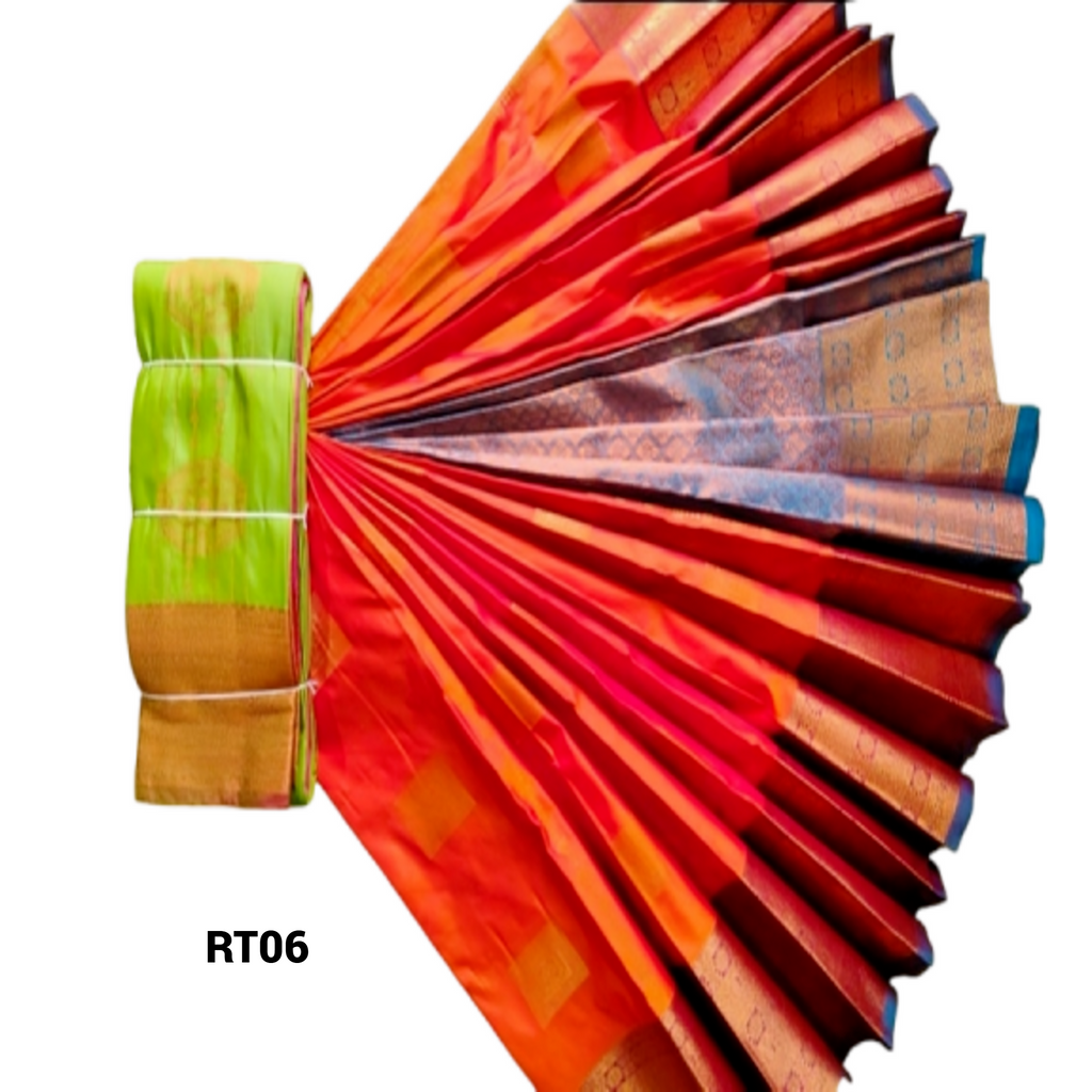 Elegant Soft Silk Saree with Rich Golden Zari Border & Pallu with Blouse